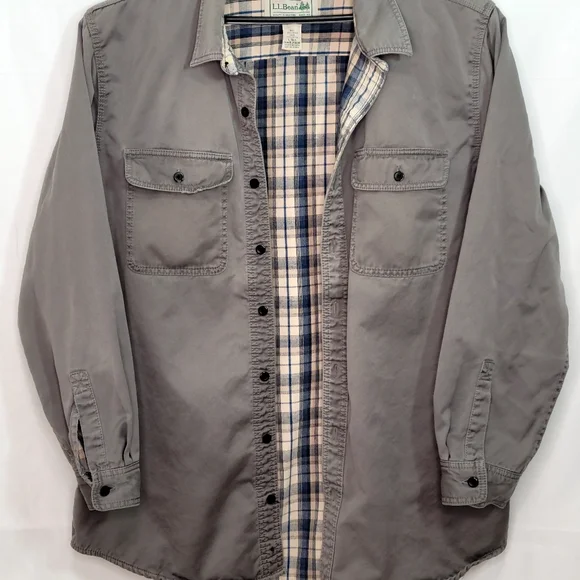 LL Bean Flannel Lined Shirt Large - Picture 11 of 13